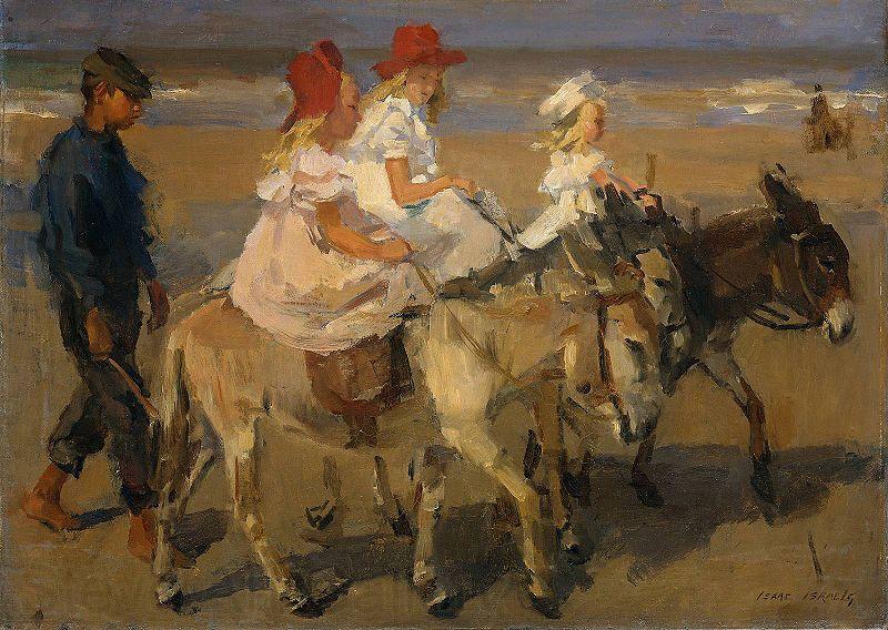 Isaac Israels Donkey Riding on the Beach France oil painting art